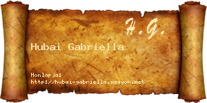 Hubai Gabriella névjegykártya